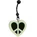 Glow In The Dark Heart Peace Symbol Belly Ring