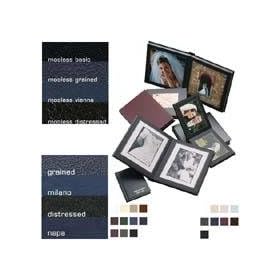 Capri EZ Mount Matted Book Series, 10 Pages, Holds 20 - 10 x 10 Photos, Distressed Brown Leather Cover and Black Pages.
