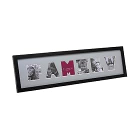 PT Photo Frame Family Letters, Wood, Black