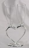HEART STAND GOBLET - SILVER AND GLASS HEART STAND GOBLET