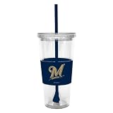 MLB Milwaukee Brewers Boelter Lidded Cold Cup with Straw