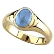 14K Yellow Gold Cabochon London Blue Topaz Ring