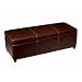 Espresso Leather Storage Bench By Wholesale Interiors