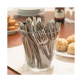 Disposable / Re-Usable Silver Finish Cutlery Set - Would You Believe It's PLASTIC !!
