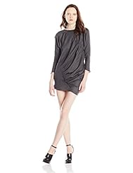 Draped Cotton/Wool Raglan Sleeves  Dress
