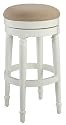 26"H Backless Swivel Counter Height Stool in Antique Cottage White Finish