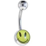 Smiley Face Logo Belly Button Ring
