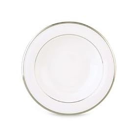 Lenox Solitaire White Pasta Bowl Rim Soup Bowl by Lenox