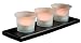 White Glass Votive Gift Set with Battery Operated Tealights Candles and Wood Stand