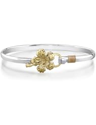 Sterling Silver Hibiscus Bangle