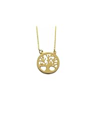 14K Yellow Gold Tree Of Life Necklace Adjustable Chain 16" to 18"