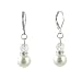 Earrings - E147 - Glass Pearl & Swarovski (tm) Crystal Drop ~ White