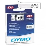 LABEL, DYMO TAPE 1 4" BLA ON CLE