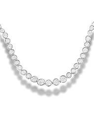 Sterling Silver Graduated Bezel CZ Necklace