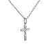 Sterling silver hand engraved flat Cross with a Rolo chain