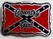 COUNTRY GIRL RED  BELT BUCKLE,WITH REBEL FLAG
