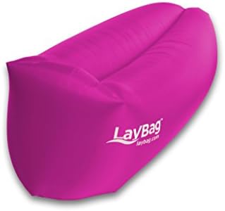 LayBagTM - THE ORIGINAL. Inflatable Air Lounge | Ultra lightweight, super strong Ripstop Nylon. Easy inflatable. Extremely comfortable. (Pink)