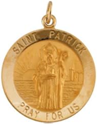 St. Saint Patrick Medal Pendant 14K Gold Yellow R16325