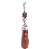 Sterling Silver Carnelian and Garnet Pendant by Sajen