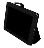 rooCASE Dual Station Folio Full Genuine Leather (Smooth Black) Case for Apple iPad 3G Wi-Fi