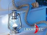 Lunartec Dimmbare LED-Sturmlampe “Ocean” in echtem Öl-Lampen-Design