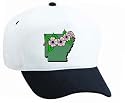 Arkansas Map And Flower White Cap