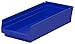Akro-Mils 30158 Plastic Shelf Bins, Heavy Duty Storage Bins for Garage, Closet, and Drawer Organization, 18-Inch x 8-Inch x 4-Inch, Blue, 12-Pack