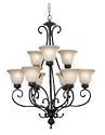 kenroy Home 10199ORB Oliver 9-Light Chandelier, Oil Rubbed Bronze