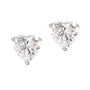 C.Z. 4 Ct. Diamond Sterling Silver Heart Stud Earrings (Nice Gift, Special Sale)