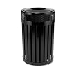 Rubbermaid Commercial Steel 23 Gallon Avenue Open Top Waste Receptacle, Small, Round, Black
