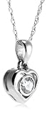 10k White Gold Diamond Heart Pendant (1/8 cttw, H-I Color, I2-I3 Clarity)
