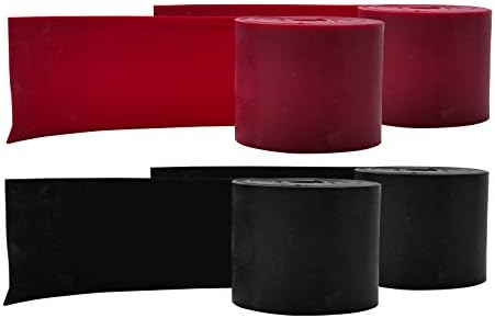 Fitbotic 2 Pack (red or black) Floss Band Wraps for Mobility &amp; Recovery Muscle Compression Tack Wrap Bands for Flossing and Circulation, Therapy, Crossfit, Wrist, Shoulders Knee Elbows Patella