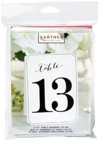 Table Numbers Holders Built In - Table Number Tent Cards for Weddings Banquets Party 13 thru 26