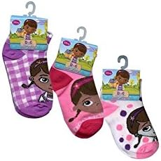 Disney Doc McStuffins Ankle Socks Girls Size 4-6 (Pack of 6)