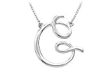 Letter G Script Pendant - .925 Sterling Silver