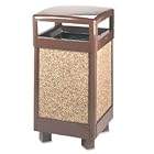 Indoor Outdoor Receptacle, 38 Gal., 26x40, Natural Stone, Brown URIR38HT201