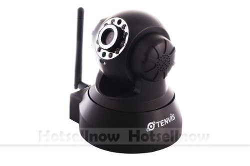 High Quality Tenvis Black Home/ office Wireless Pan/Tilt Internet IP Camera Webcam CCTV 2-Audio Night Vision