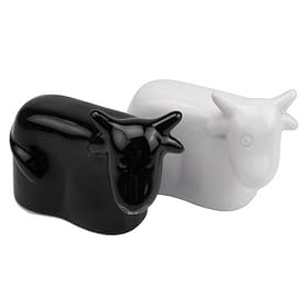 Present Time Salt & pepper set Cow ceramic black & white