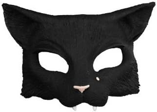 Kitty Cat Halloween Half Mask - Color: Black