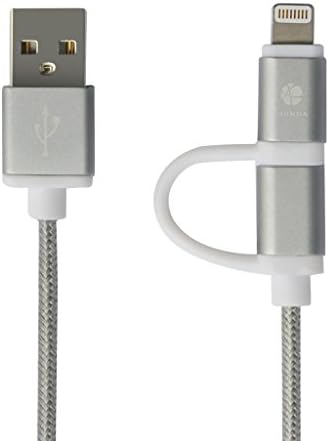 [Apple MFI Certified] 2 in 1 Lightning &amp; Micro USB Charger Cable High Speed 8 Pin for Iphone 5 / 5s / 5c / 6 / 6 Plus / 6s, Ipod 7, Ipad 4 / Mini / Ipad Air (Compatible with IOS 8) and Android Device
