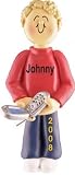 Cell Phone for Kids Male Blonde Hair Christmas Ornament