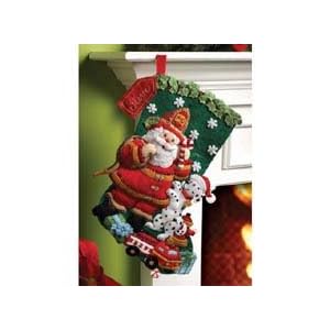 Bucilla-18-Inch-Christmas-Stocking-Felt-Applique-Kit-Fireman-Santa
