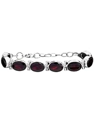 Faceted Garnet Bracelet - Sterling Silver