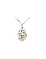 Sterling Silver Miraculous Medal on 16 inch chain