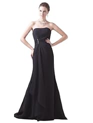 Pleated Beaded   Lace-Up Mermaid Chiffon Evening Dress/Prom Dress/Party Dress/Wedding Dress  with a Brush/Sweep Train  With Rhinestones and Ruffles