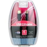 USB 2.0 Cable, A To B, 480Mbps, 4 Long