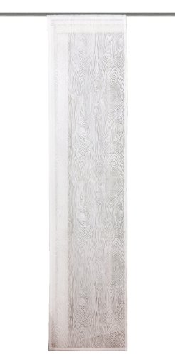 Home fashion 86590-810 Schiebevorhang Holzoptik Ausbrenner, wollwei&szlig; / 245 x 60 cm