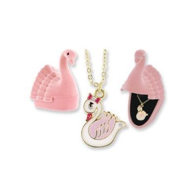 18 K Pink Swan Pendant Necklace in Shaped Gift - black friday deal