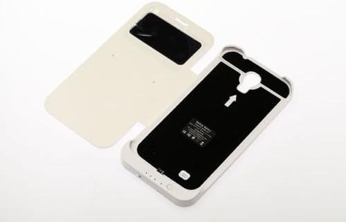SWT 4500mAh S-View Flip Cover Battery Case for Samsung Galaxy Mega 6.3 i9200 (White)