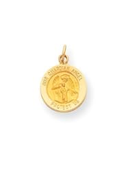 14k Gold Guardian Angel Medal Charm